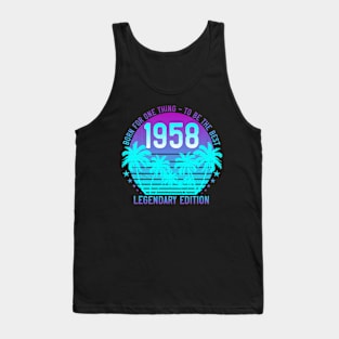 Since 1958 Vintage 63rd Birthday Aesthetic Sunset Palm Tank Top